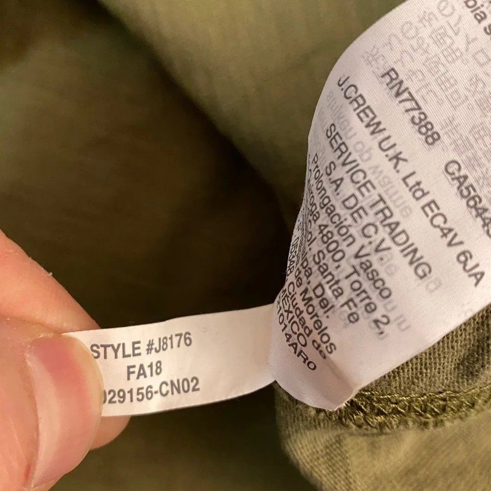 J Crew Henley T Shirt Mens Small Army Green Long‎ Sleeve